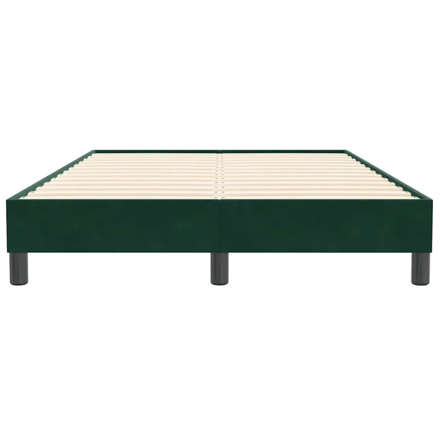 Cadre de lit sans matelas vert foncé 120x210 cm velours - 5