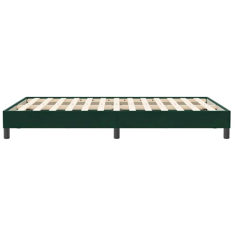 Cadre de lit sans matelas vert foncé 120x210 cm velours - 6