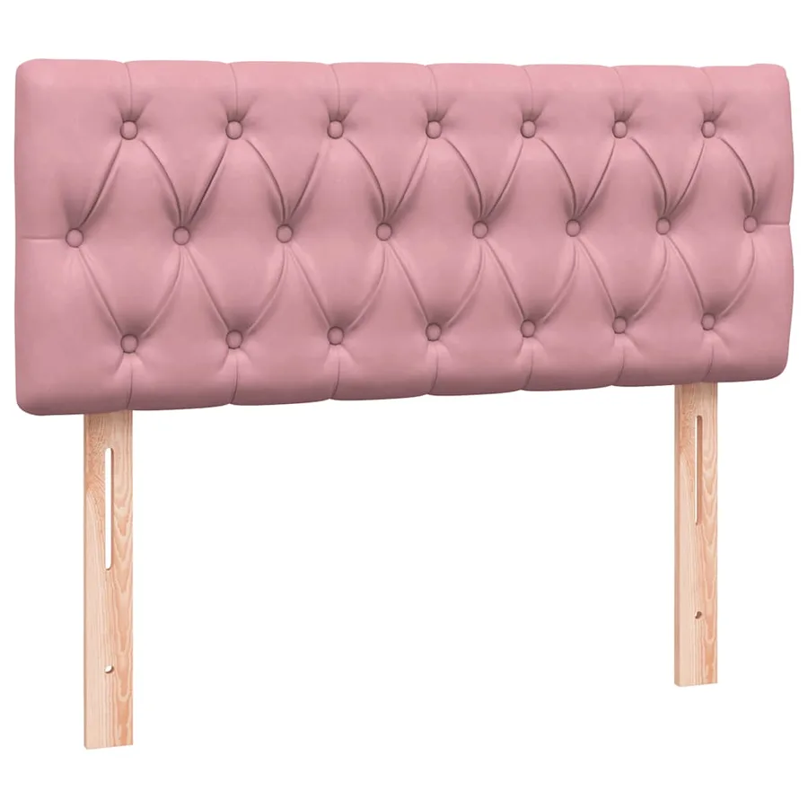 Sommier à lattes de lit avec matelas rose 120x210 cm velours - 6