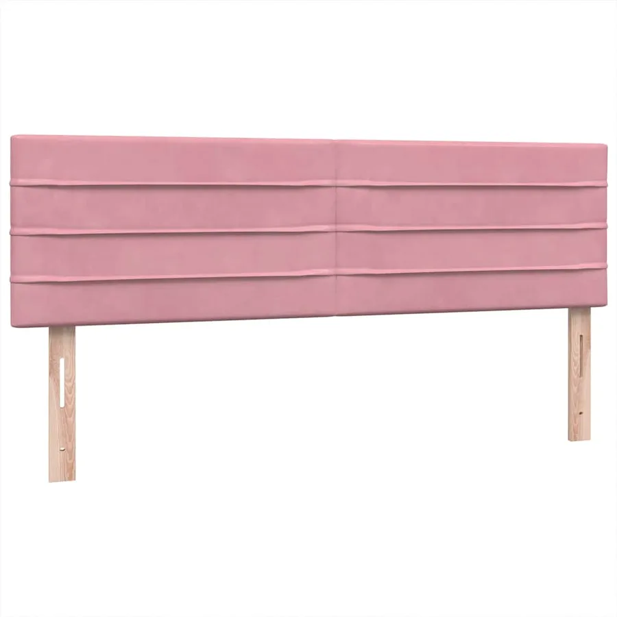 Sommier à lattes de lit avec matelas rose 160x210 cm velours - 7