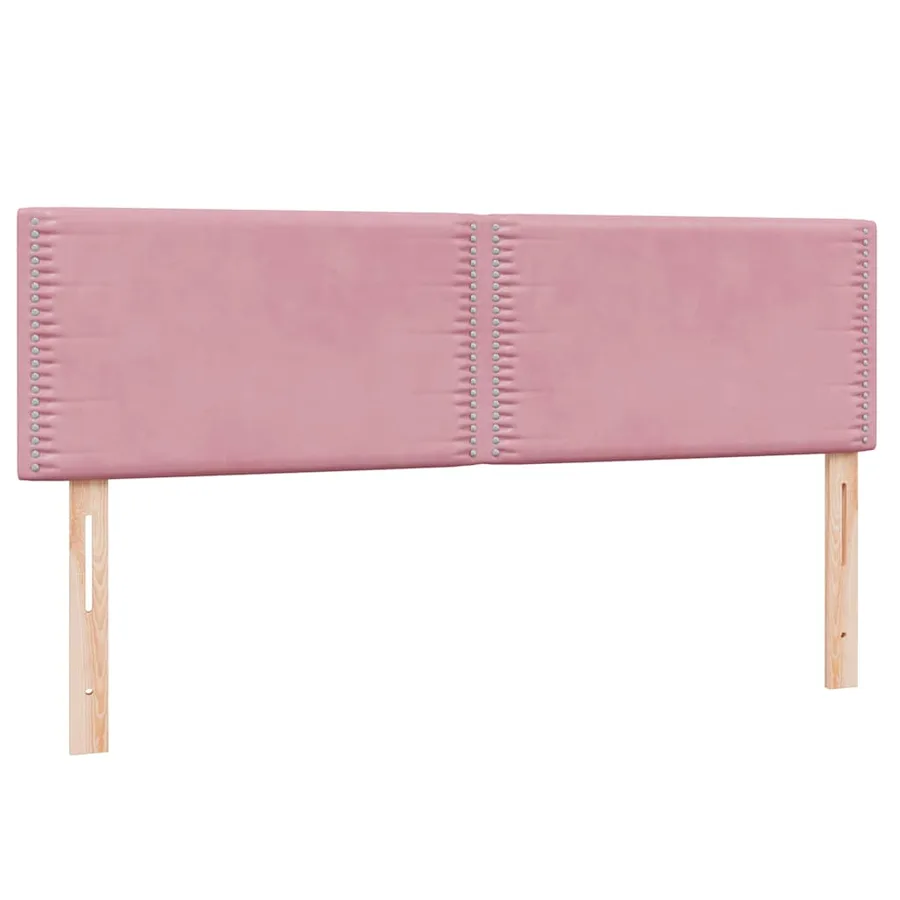 Sommier à lattes de lit avec matelas rose 160x210 cm velours - 6