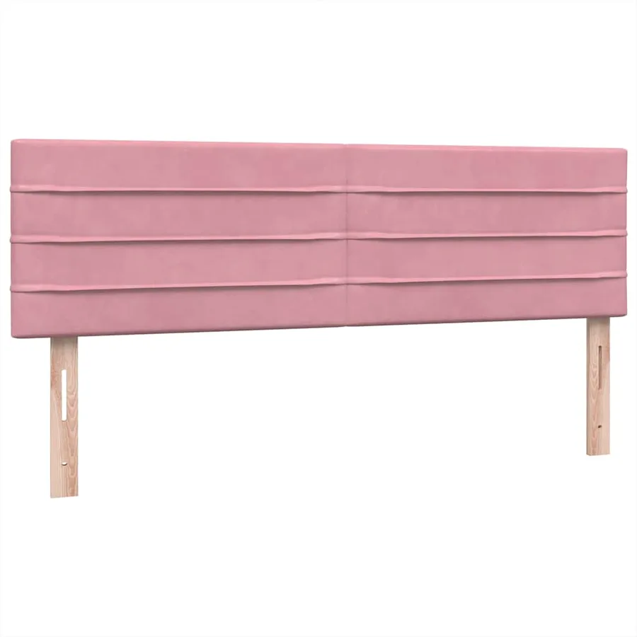 Sommier à lattes de lit avec matelas rose 160x210 cm velours - 8