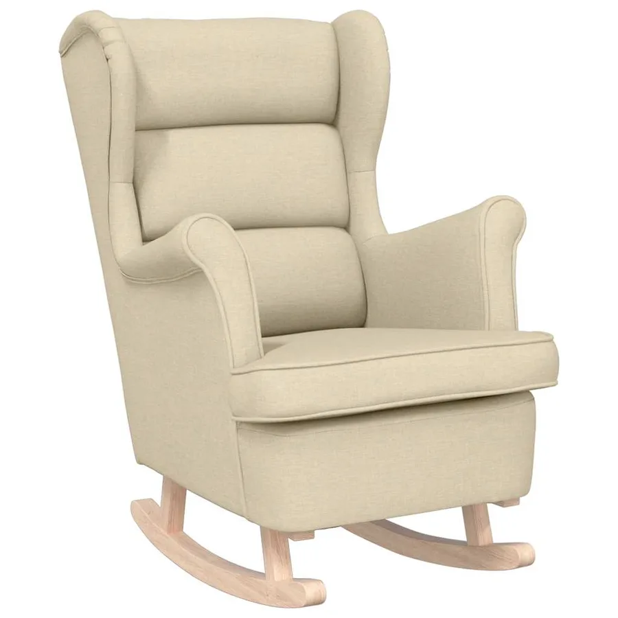 Chaise à bascule crème 74x90x102 cm tissu - 2