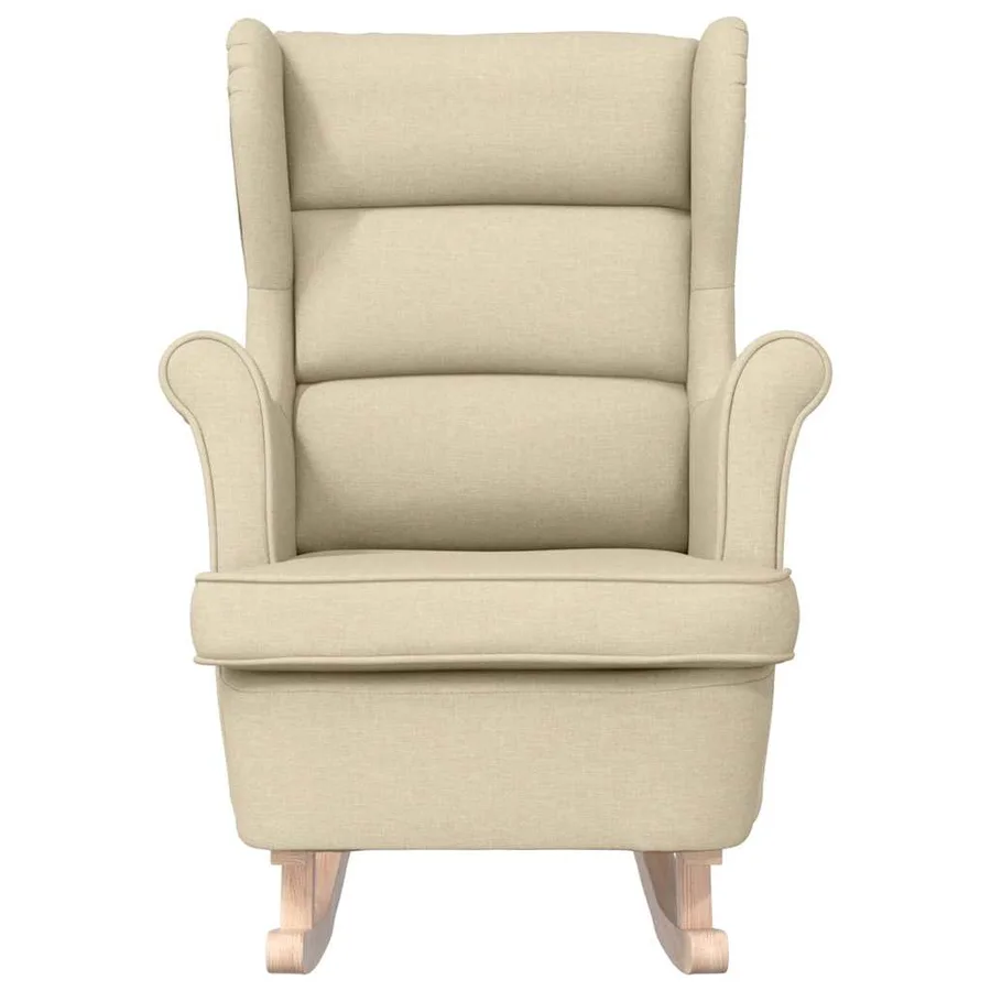 Chaise à bascule crème 74x90x102 cm tissu - 4