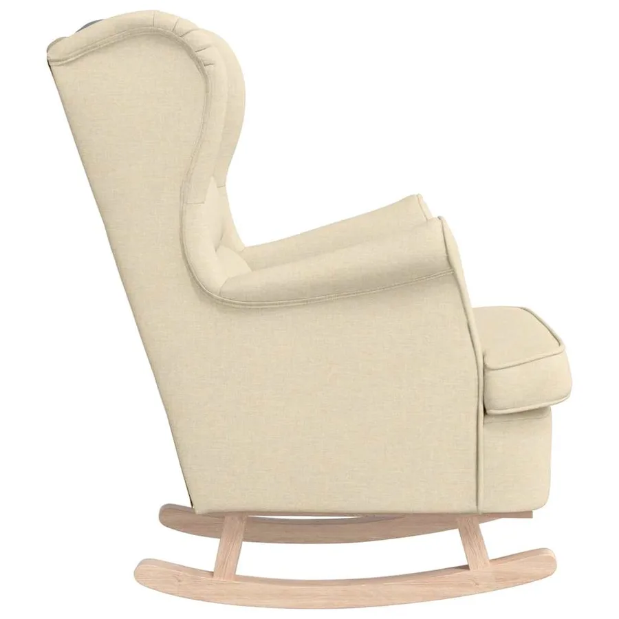 Chaise à bascule crème 74x90x102 cm tissu - 5