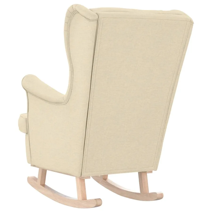 Chaise à bascule crème 74x90x102 cm tissu - 6