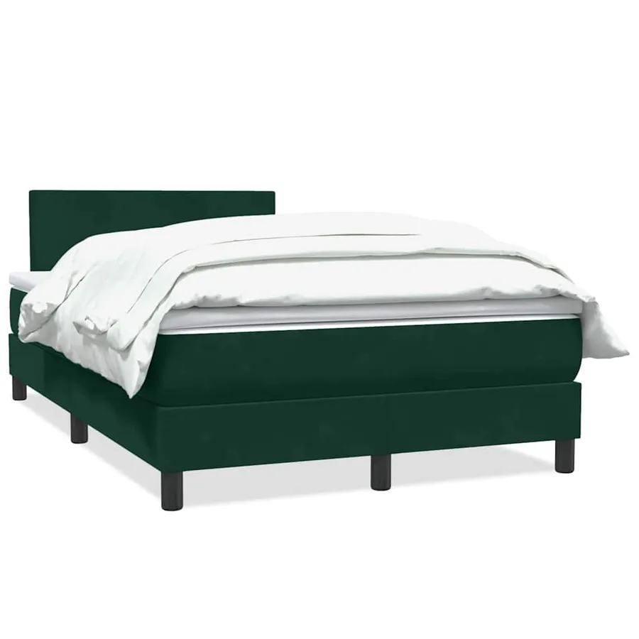 Sommier à lattes de lit et matelas vert foncé 120x210cm velours - 2