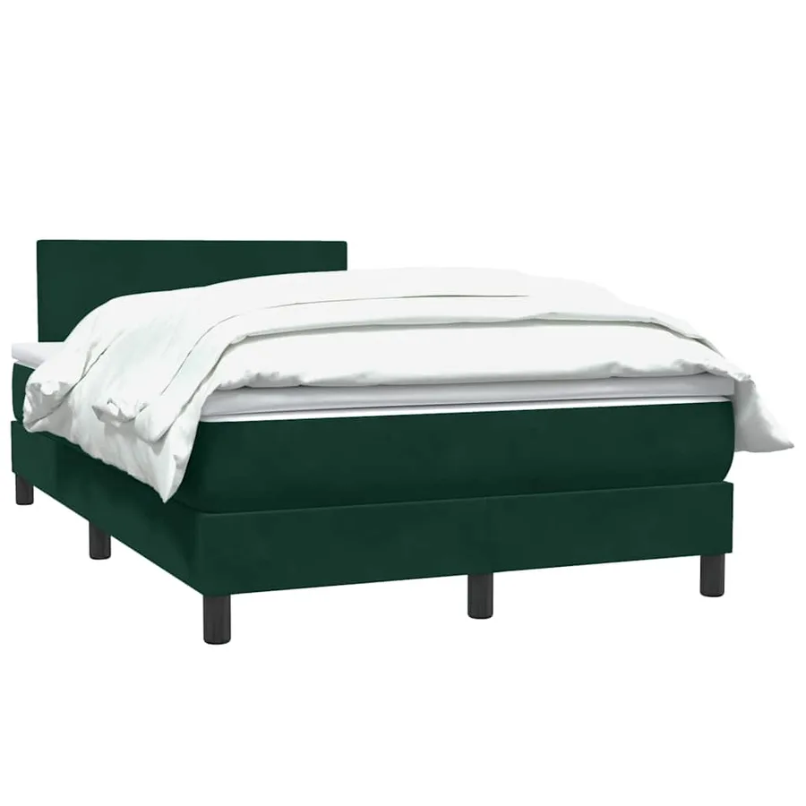 Sommier à lattes de lit et matelas vert foncé 120x210cm velours - 3
