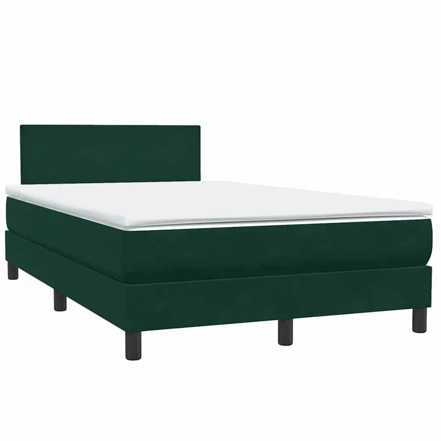 Sommier à lattes de lit et matelas vert foncé 120x210cm velours - 4