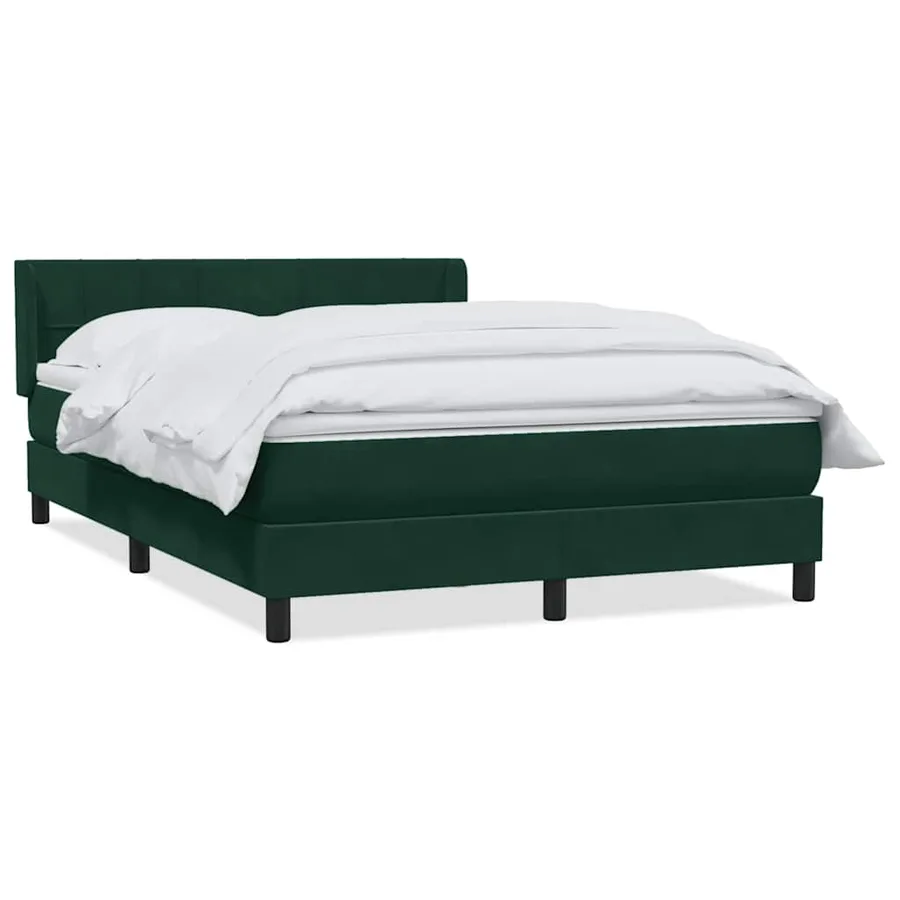 Sommier à lattes de lit et matelas vert foncé 140x210cm velours - 2