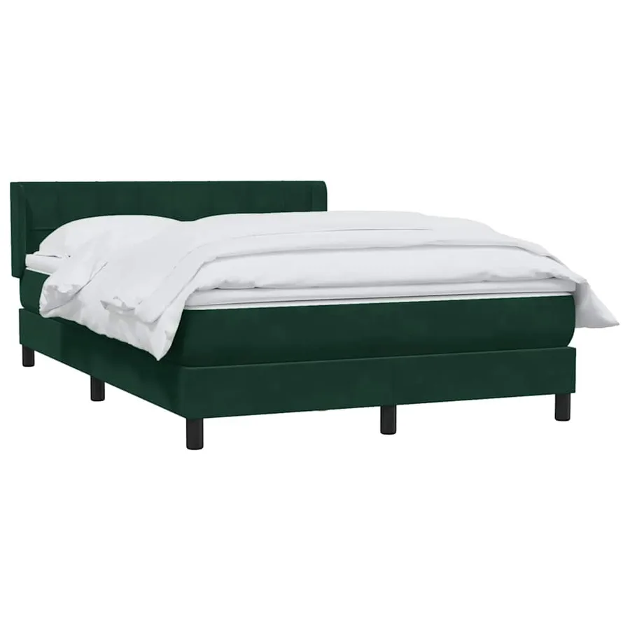 Sommier à lattes de lit et matelas vert foncé 140x210cm velours - 3