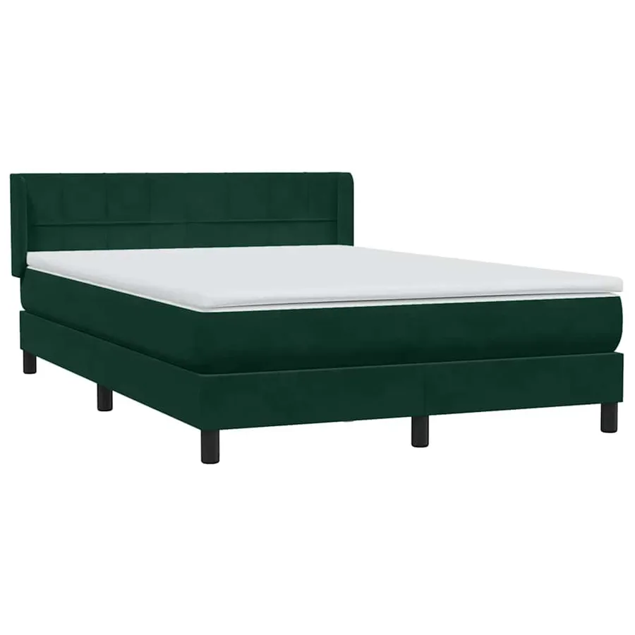 Sommier à lattes de lit et matelas vert foncé 140x210cm velours - 4