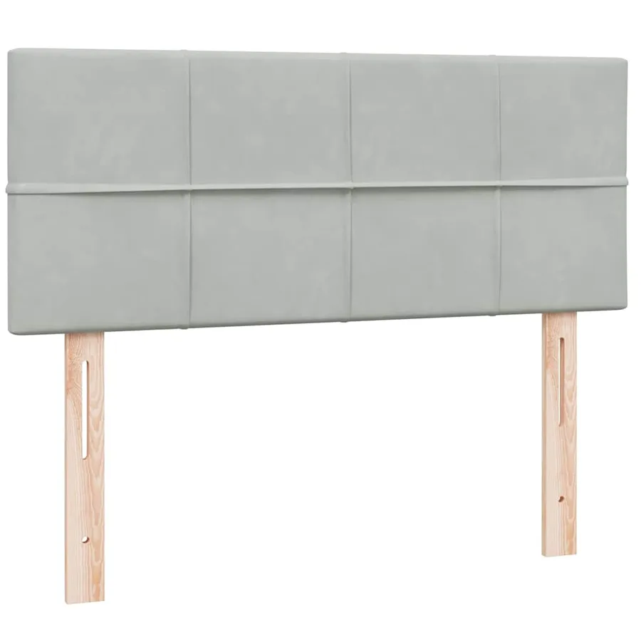 Sommier à lattes de lit et matelas et LED gris clair 120x210cm velours - 7