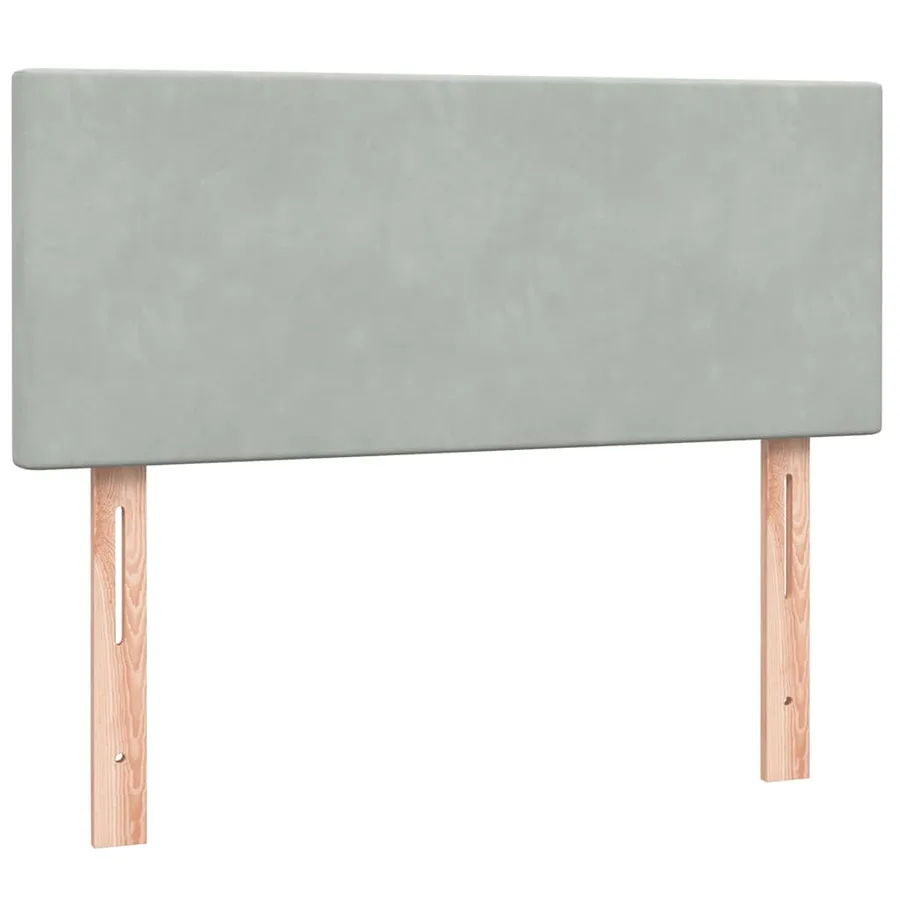 Sommier à lattes de lit et matelas et LED gris clair 120x210cm velours - 7