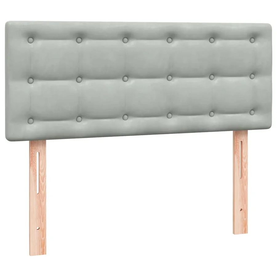 Sommier à lattes de lit et matelas gris clair 120x210cm velours - 6