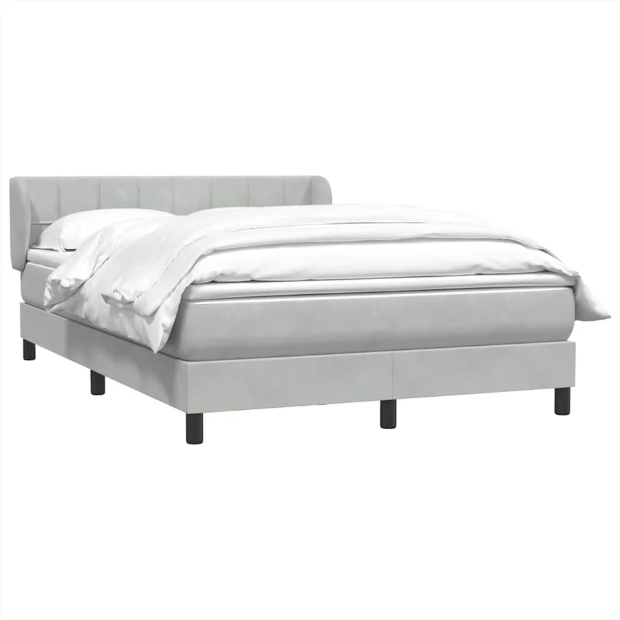 Sommier à lattes de lit et matelas gris clair 160x210cm velours - 3