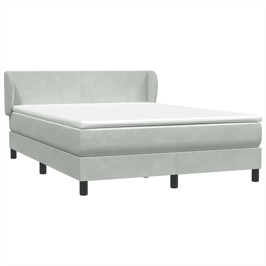 Sommier à lattes de lit et matelas gris clair 160x210cm velours - 2