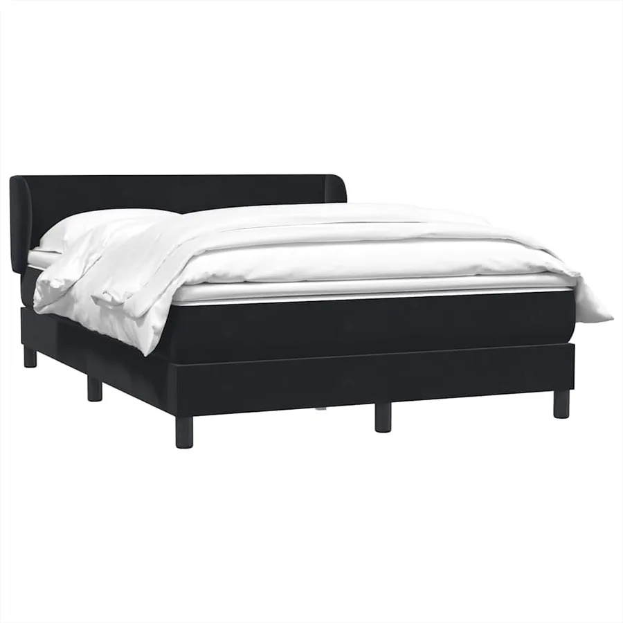 Sommier à lattes de lit avec matelas noir 160x210 cm velours - 4