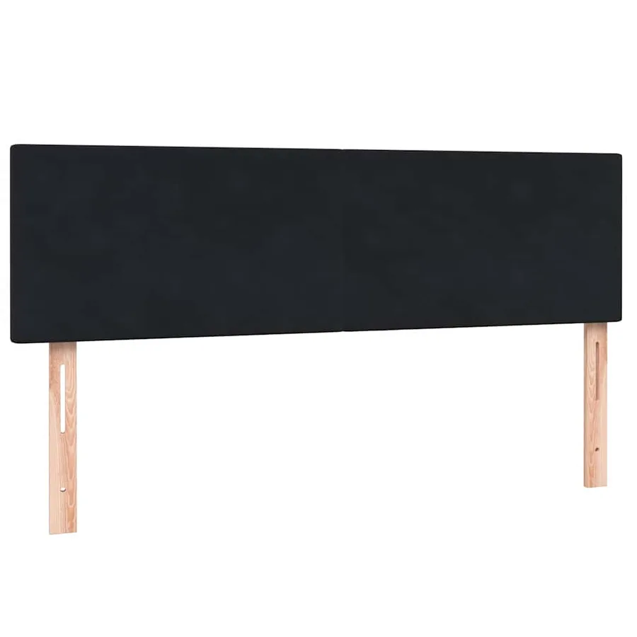 Sommier à lattes de lit avec matelas et LED noir 160x210 cm velours - 7