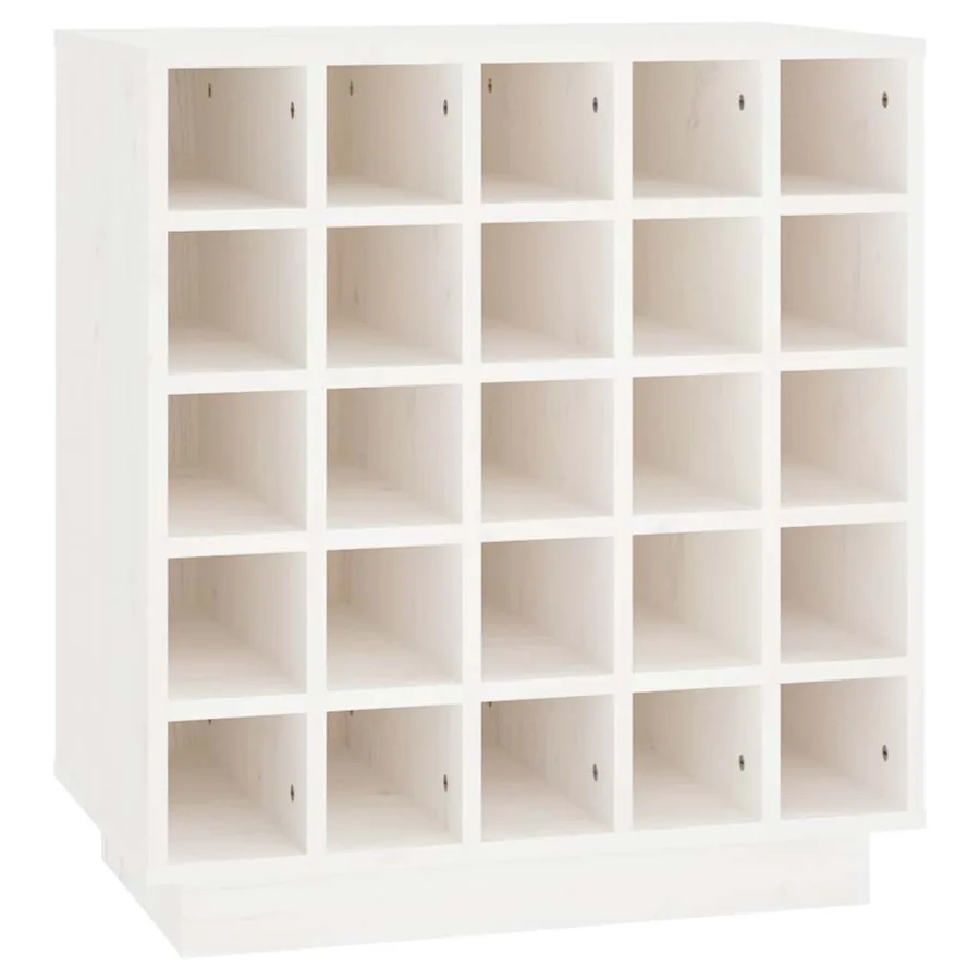 Armoire à vin Blanc 55,5x34x61 cm Bois de pin massif - 2
