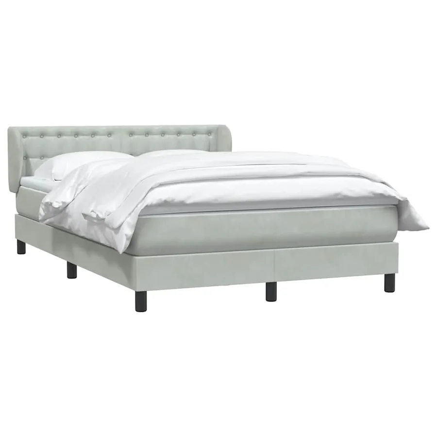 Sommier à lattes de lit et matelas gris clair 160x210cm velours - 3
