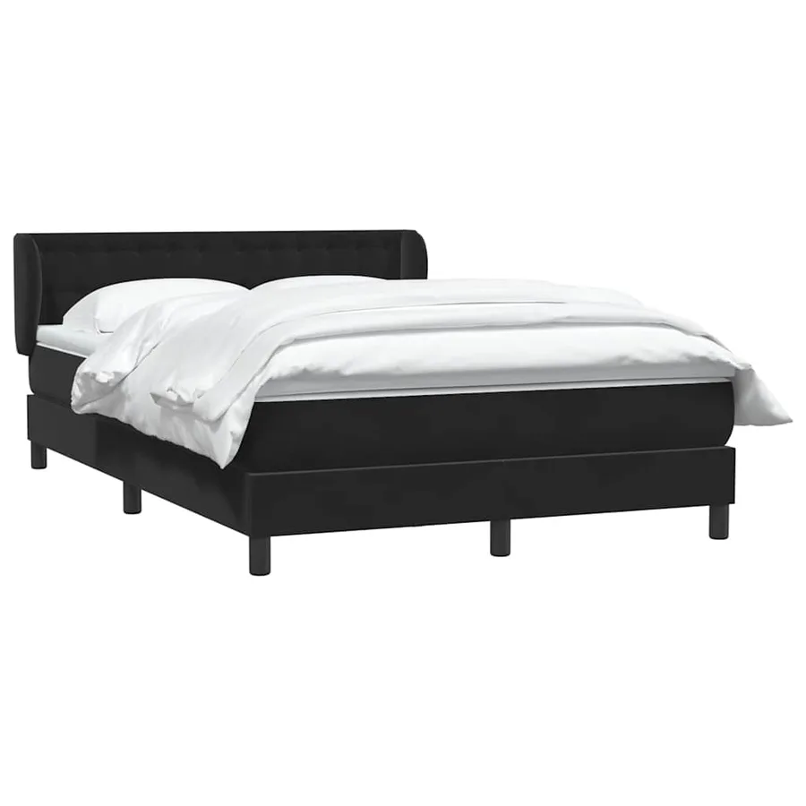 Sommier à lattes de lit avec matelas noir 160x210 cm velours - 3