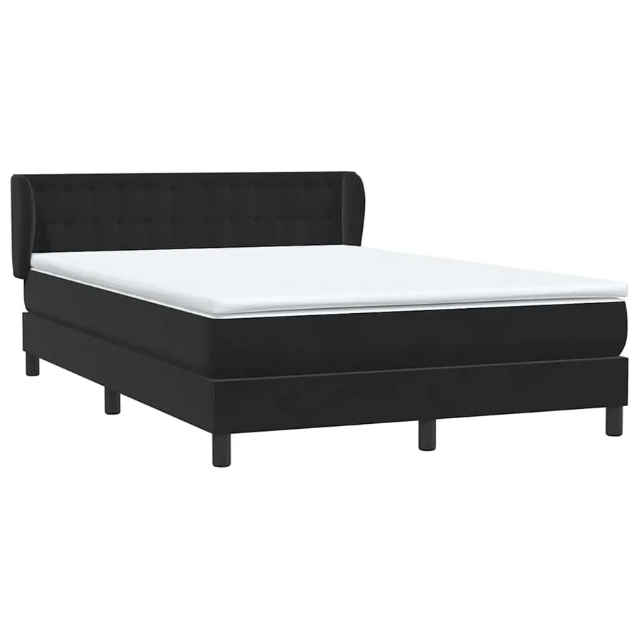 Sommier à lattes de lit avec matelas noir 160x210 cm velours - 4
