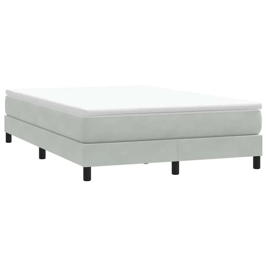 Sommier à lattes de lit et matelas gris clair 160x210cm velours - 5