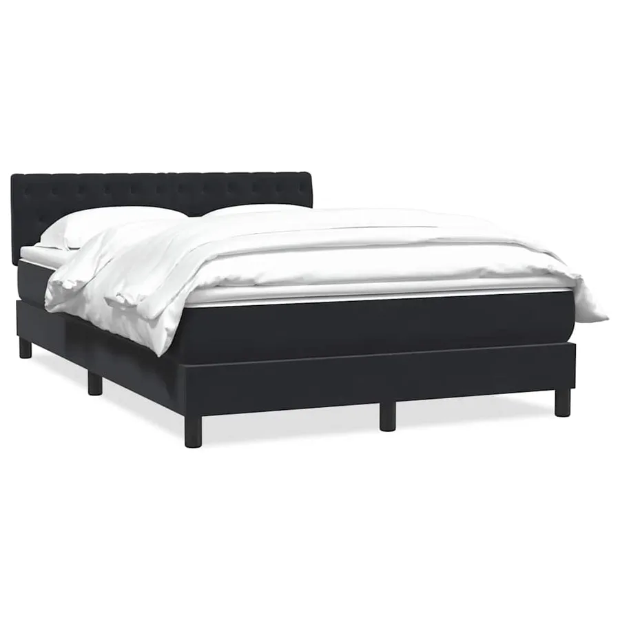 Sommier à lattes de lit avec matelas noir 160x210 cm velours - 2