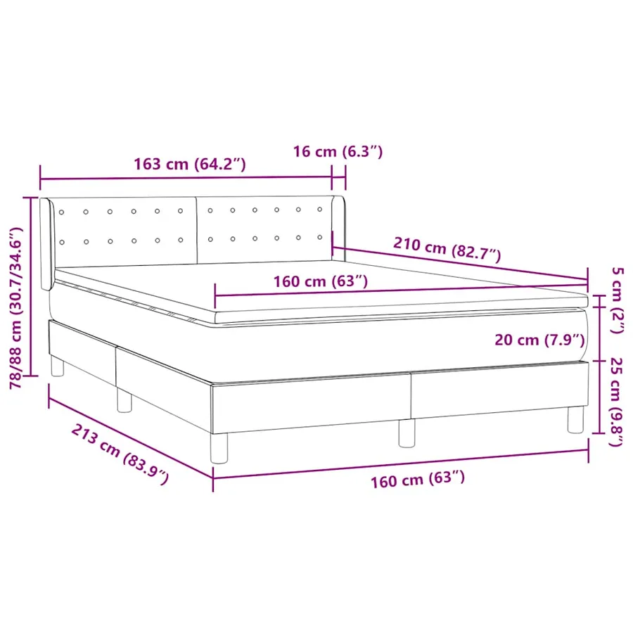 Sommier à lattes de lit et matelas gris clair 160x210cm velours - 12