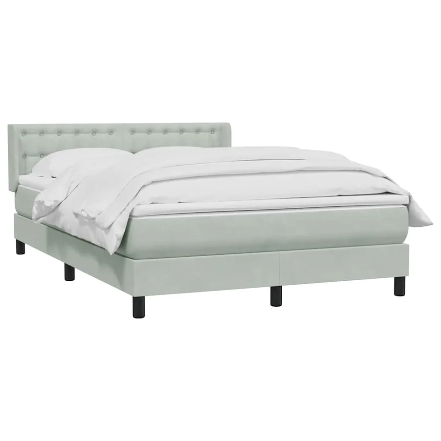 Sommier à lattes de lit et matelas gris clair 160x210cm velours - 3