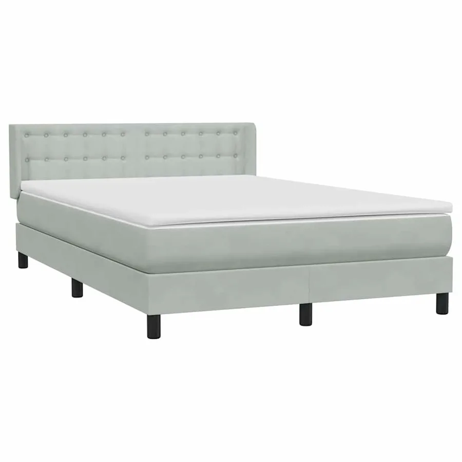 Sommier à lattes de lit et matelas gris clair 160x210cm velours - 4