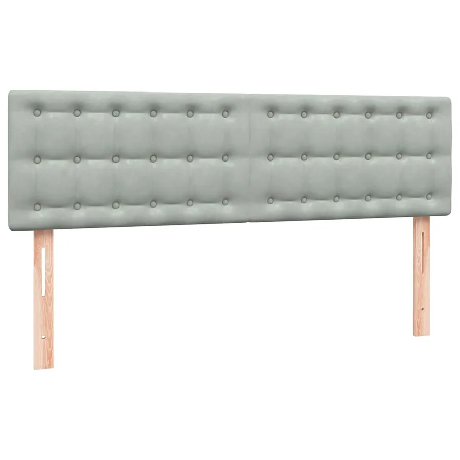 Sommier à lattes de lit et matelas gris clair 160x210cm velours - 7