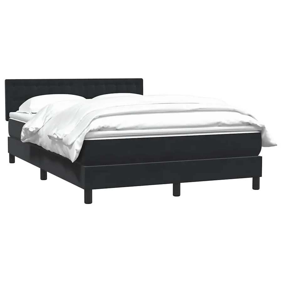 Sommier à lattes de lit avec matelas noir 160x210 cm velours - 3
