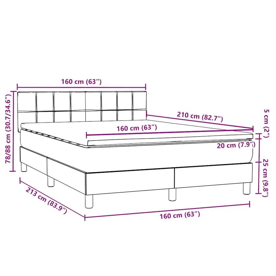 Sommier à lattes de lit et matelas gris clair 160x210cm velours - 12