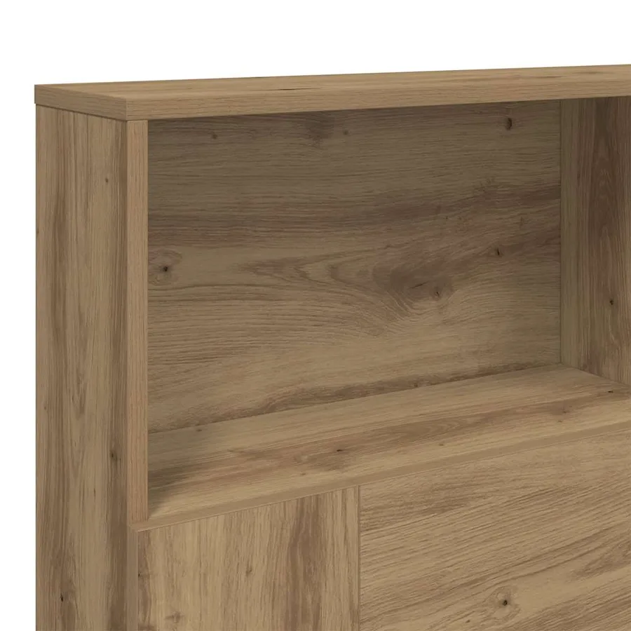 Armoire de tête de lit chêne artisanal 160x19x103,5 cm - 7