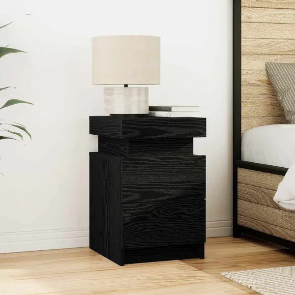 Cabinet de chevet Chêne noir 35 x 39 x 55 cm Bois d'ingénierie