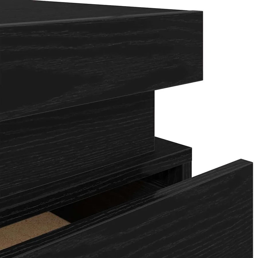 Cabinet de chevet Chêne noir 35 x 39 x 55 cm Bois d'ingénierie - 10