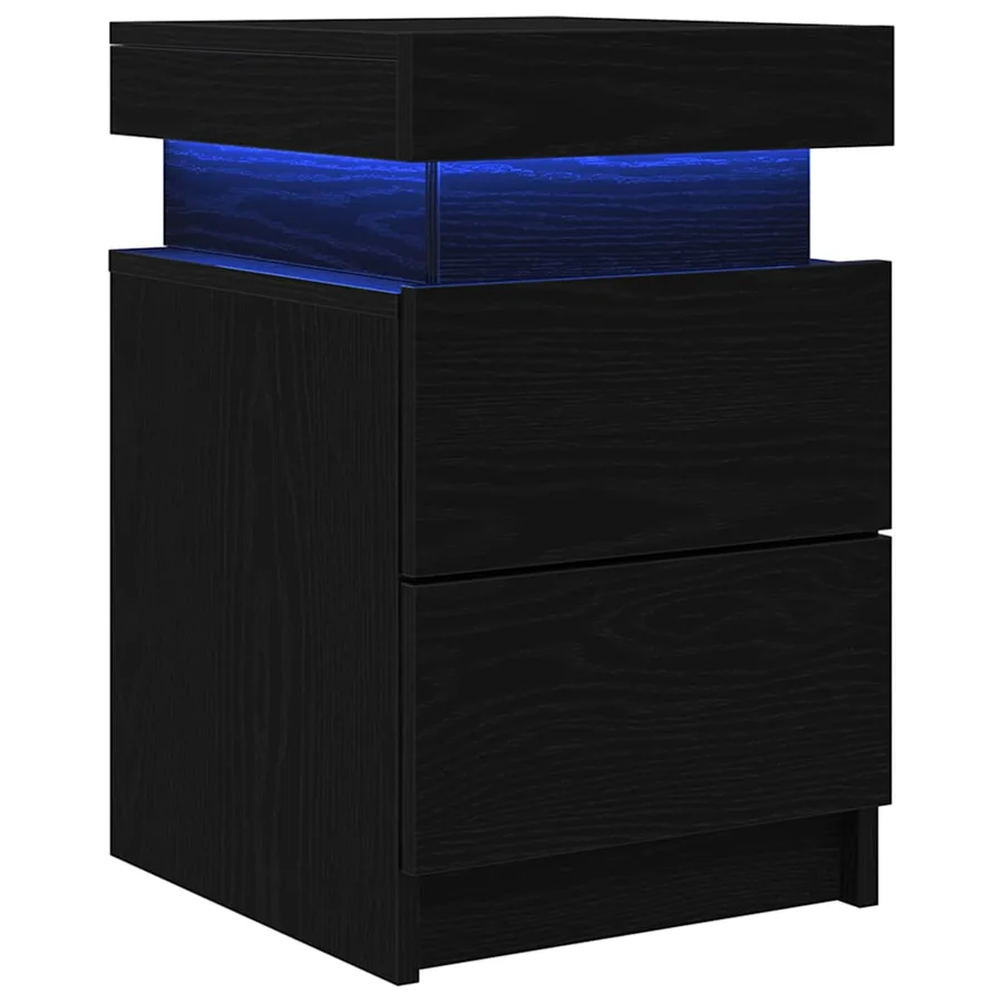 Cabinet de chevet Chêne noir 35 x 39 x 55 cm Bois d'ingénierie - 2