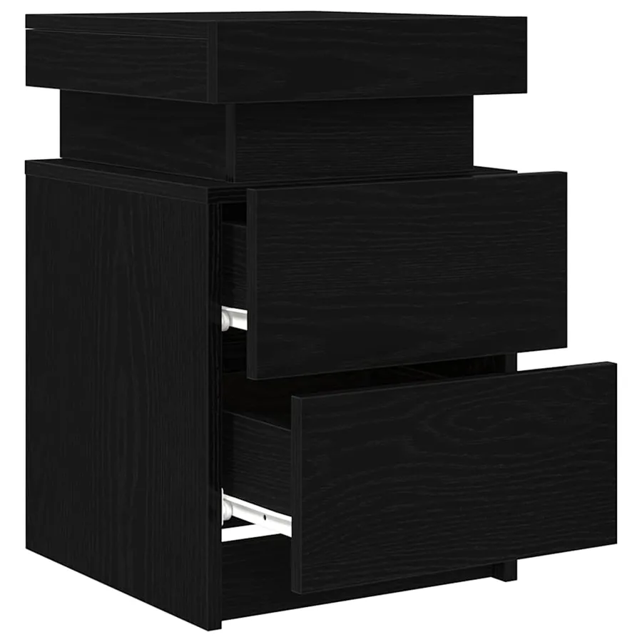 Cabinet de chevet Chêne noir 35 x 39 x 55 cm Bois d'ingénierie - 6