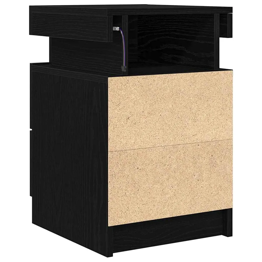 Cabinet de chevet Chêne noir 35 x 39 x 55 cm Bois d'ingénierie - 9