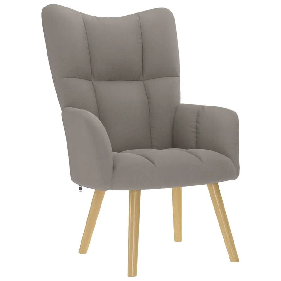 Chaise de relaxation avec repose-pied Taupe Tissu - 4