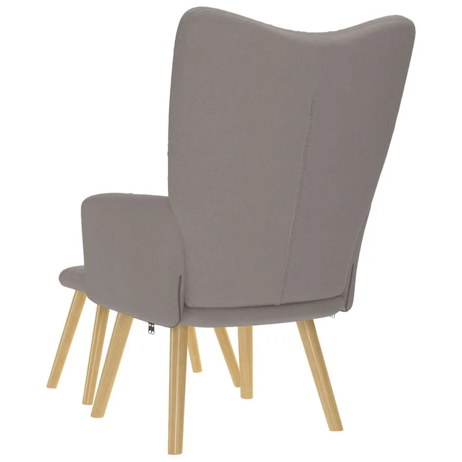 Chaise de relaxation avec repose-pied Taupe Tissu - 7