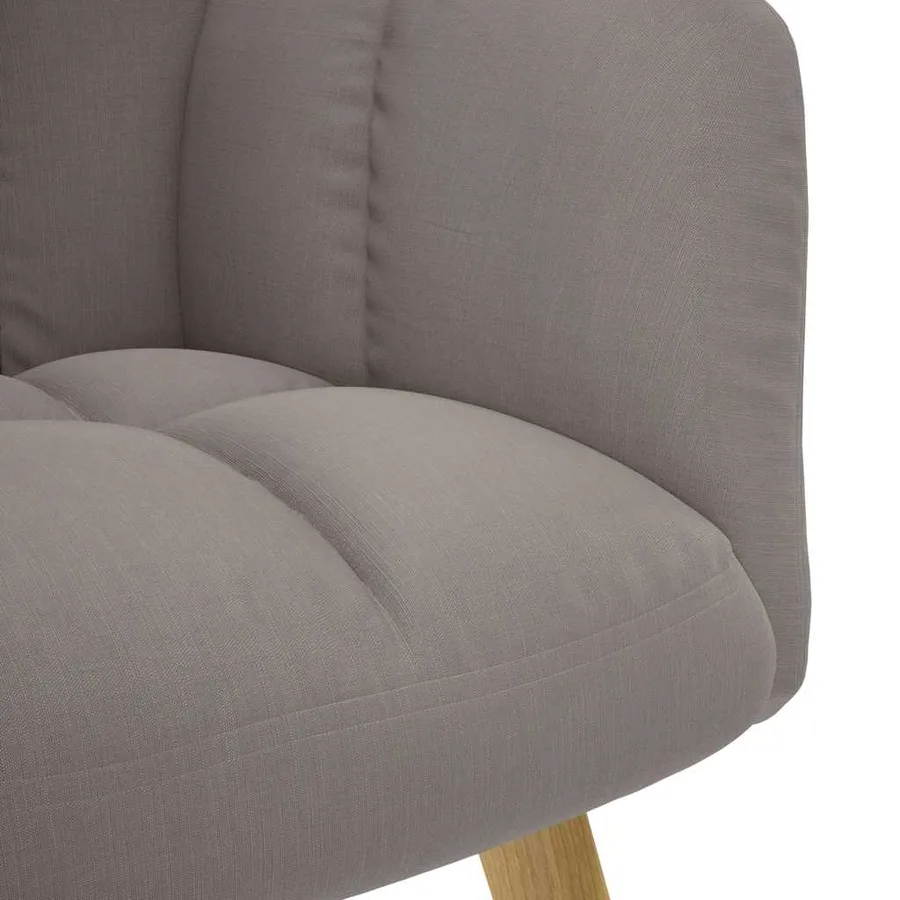 Chaise de relaxation avec repose-pied Taupe Tissu - 8