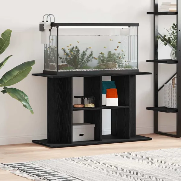 Support d'aquarium Chêne noir 100x40x60 cm Bois d'ingénierie