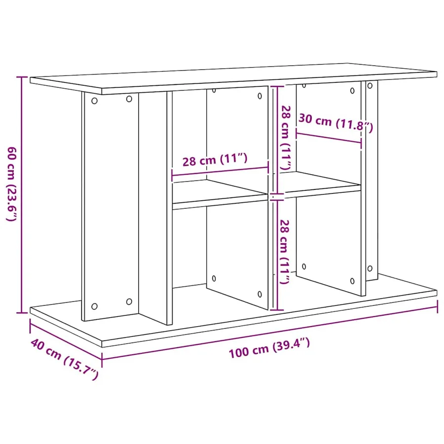 Support d'aquarium Chêne noir 100x40x60 cm Bois d'ingénierie - 10