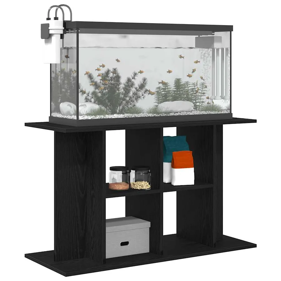 Support d'aquarium Chêne noir 100x40x60 cm Bois d'ingénierie - 4