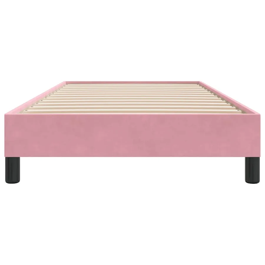 Cadre de lit sans matelas rose 80x220 cm velours - 5