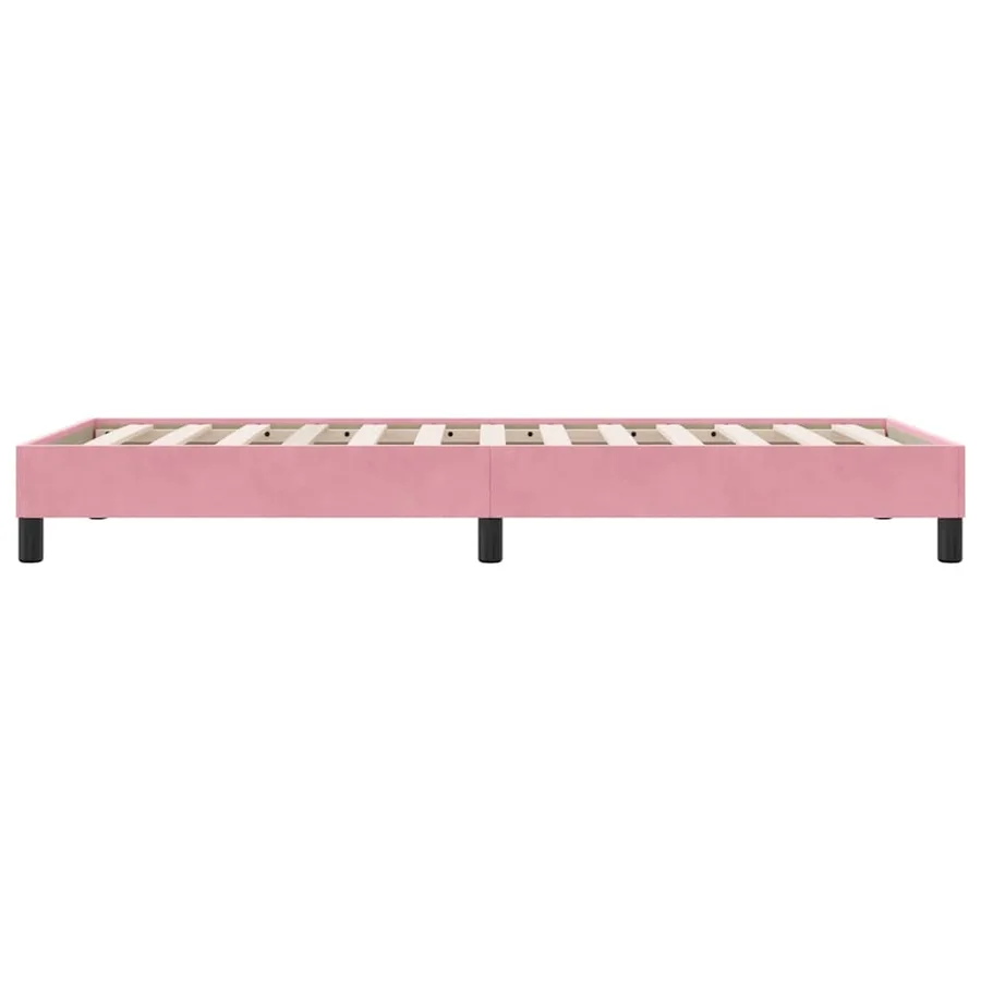 Cadre de lit sans matelas rose 80x220 cm velours - 6