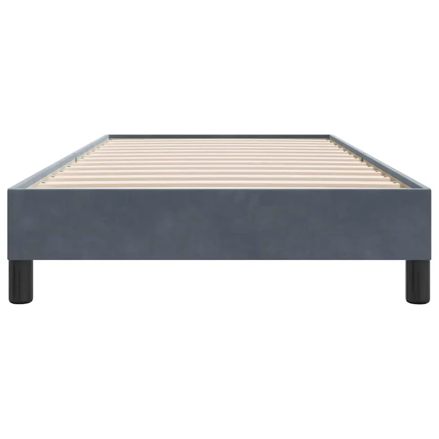 Cadre de lit sans matelas gris foncé 90x220 cm velours - 5